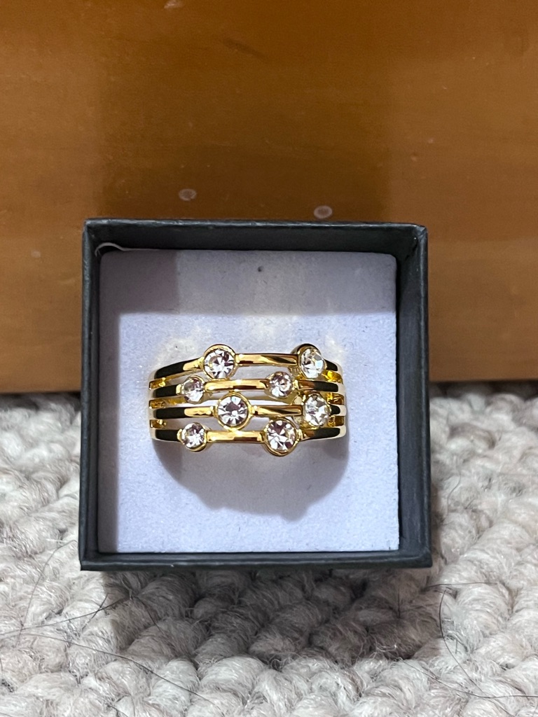 Golden Layered Zirconia Multi-Band Accent Ring — image 2 of 8